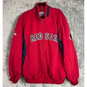 Vintage Boston Red Sox Dugout Jacket Majestic Therma Base Full Zip MLB Baseball